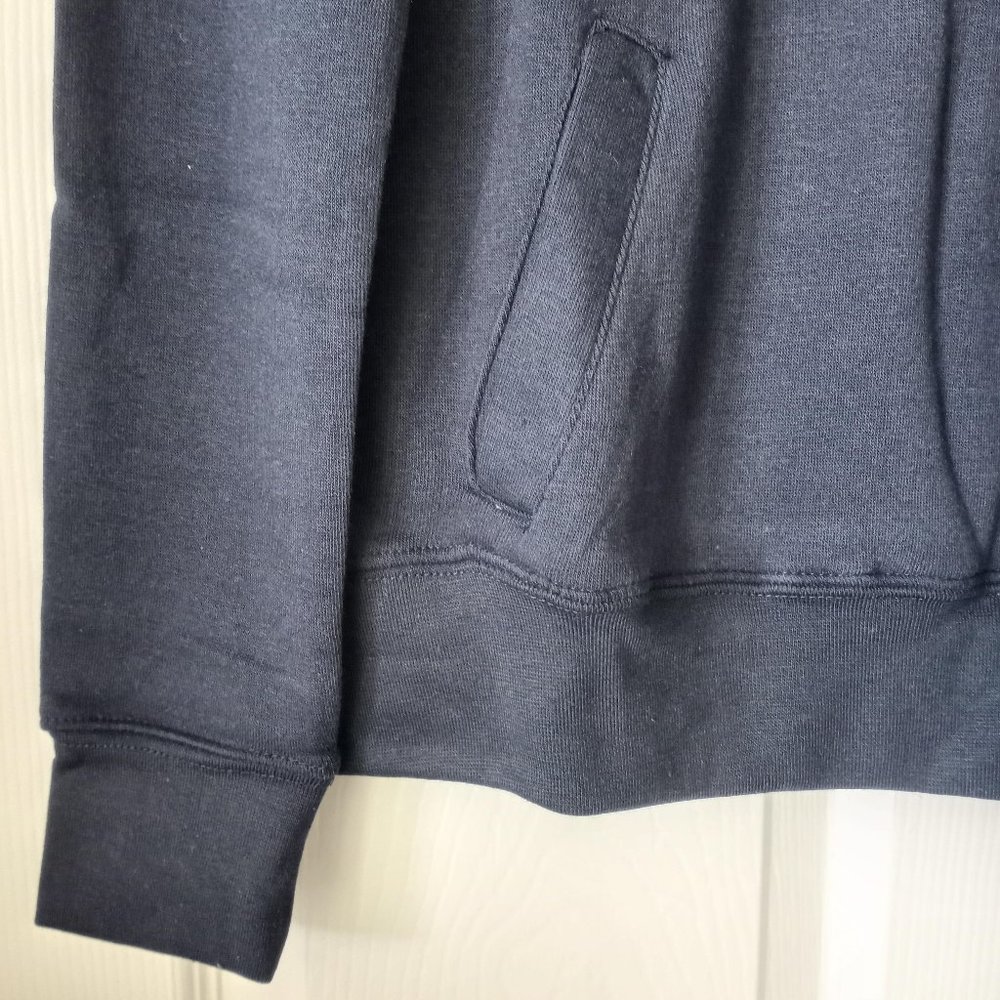 Women's Quarter Zip Sweatshirt Navy with Logo Size Small NEW - Picture 4 of 7